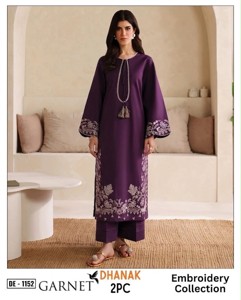 Dhanak embroidered luxury unstitched 2pc suit